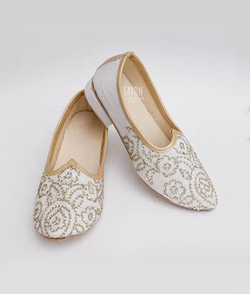 Manufactured by FAYON KIDS (Noida, U.P) White Sequins Mojdi