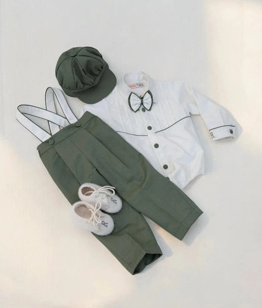 White Shirt with Green Pant
