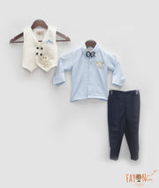 White Waist Coat Set