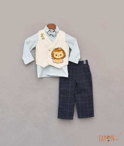 Manufactured by FAYON KIDS (Noida, U.P) White Waist Coat with Pant and Shirt for Boys