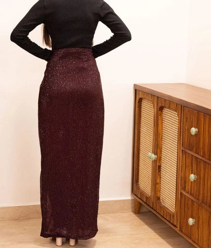 Manufactured by FAYON KIDS (Noida, U.P) Wine Sequence Skirt