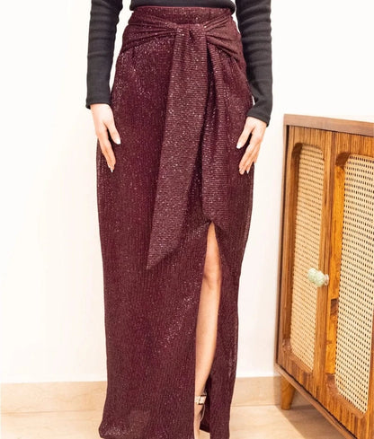 Manufactured by FAYON KIDS (Noida, U.P) Wine Sequence Skirt