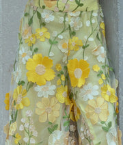 Yellow 3D Flower Top with Plazzo