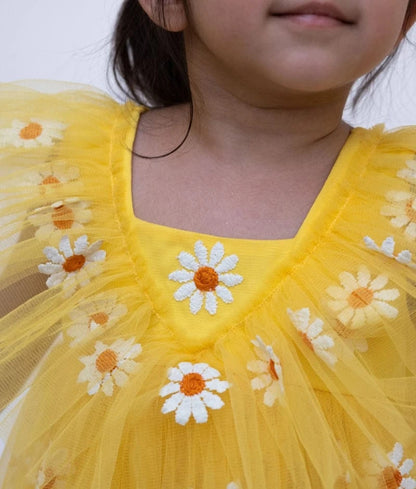 Manufactured by FAYON KIDS (Noida, U.P) Yellow Bloom Net Dress