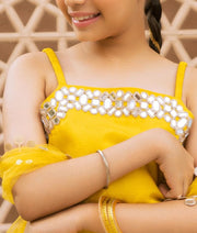 Yellow Embroidered Kurti Lehenga Set