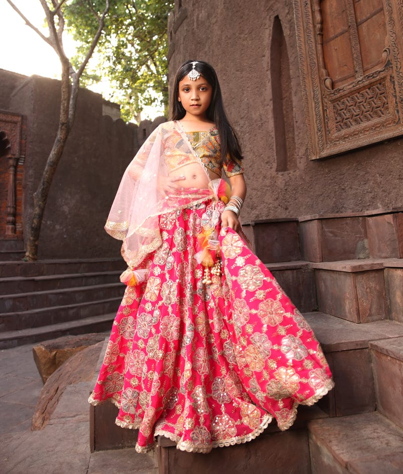 yellow-embroidery-choli-with-lehenga-for-girls 3