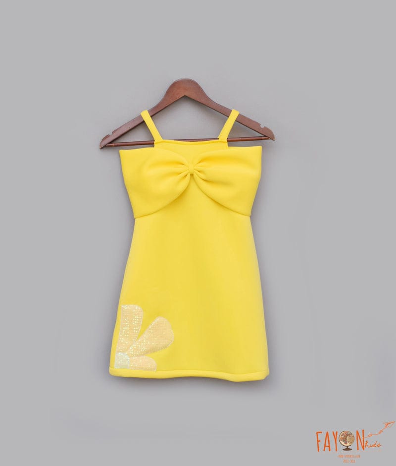 Manufactured by FAYON KIDS (Noida, U.P) Yellow Neoprene Dress for Girls