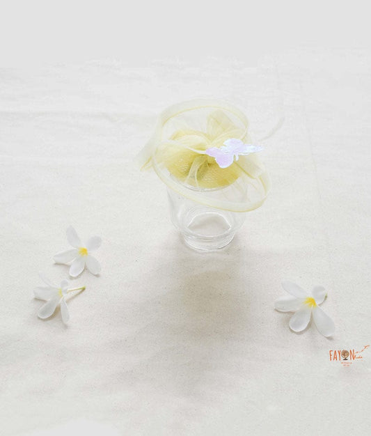 Manufactured by FAYON KIDS (Noida, U.P) Yellow Net Twirls Hair Clip with Butterfly