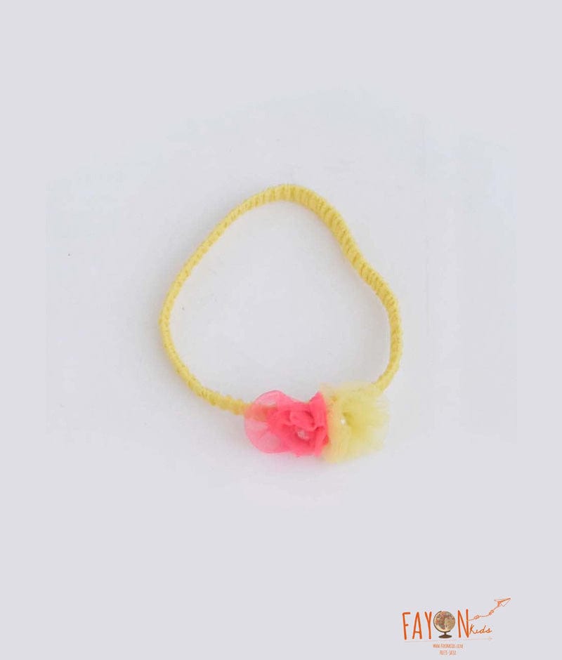 Manufactured by FAYON KIDS (Noida, U.P) Yellow Pink Elastic Hair band