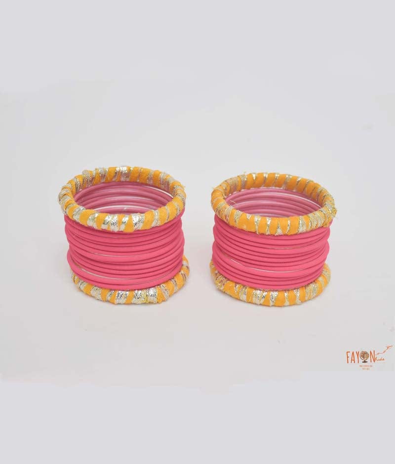 Manufactured by FAYON KIDS (Noida, U.P) Yellow Pink Kada with Bangle