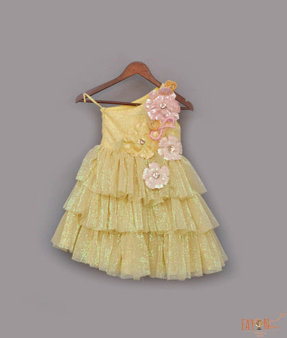 Manufactured by FAYON KIDS (Noida, U.P) Yellow Sequence Frock