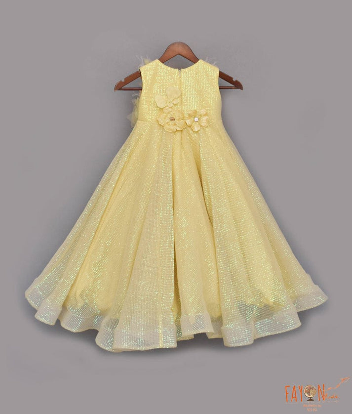 Manufactured by FAYON KIDS (Noida, U.P) Yellow Sequence Gown