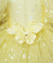 Yellow Star Net Layered Frock