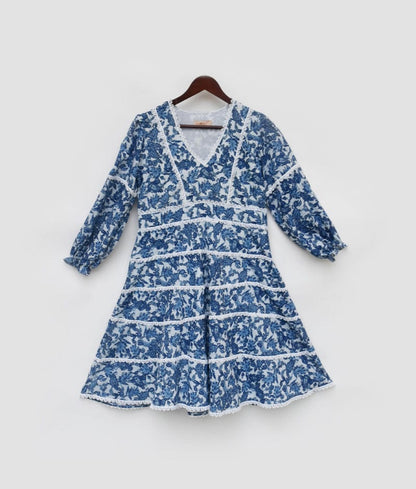 Manufactured by FayonKids Blue Flower Dress