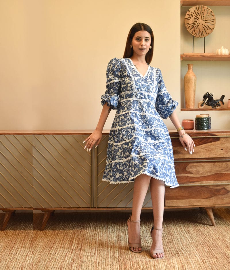 Buy Blue Floral Dress Online