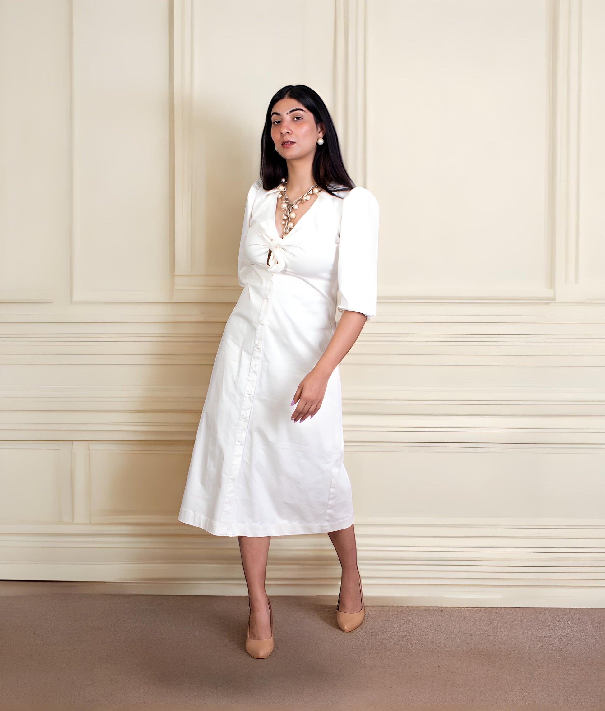 Manufactured by FayonKids Offwhite A Line Dress