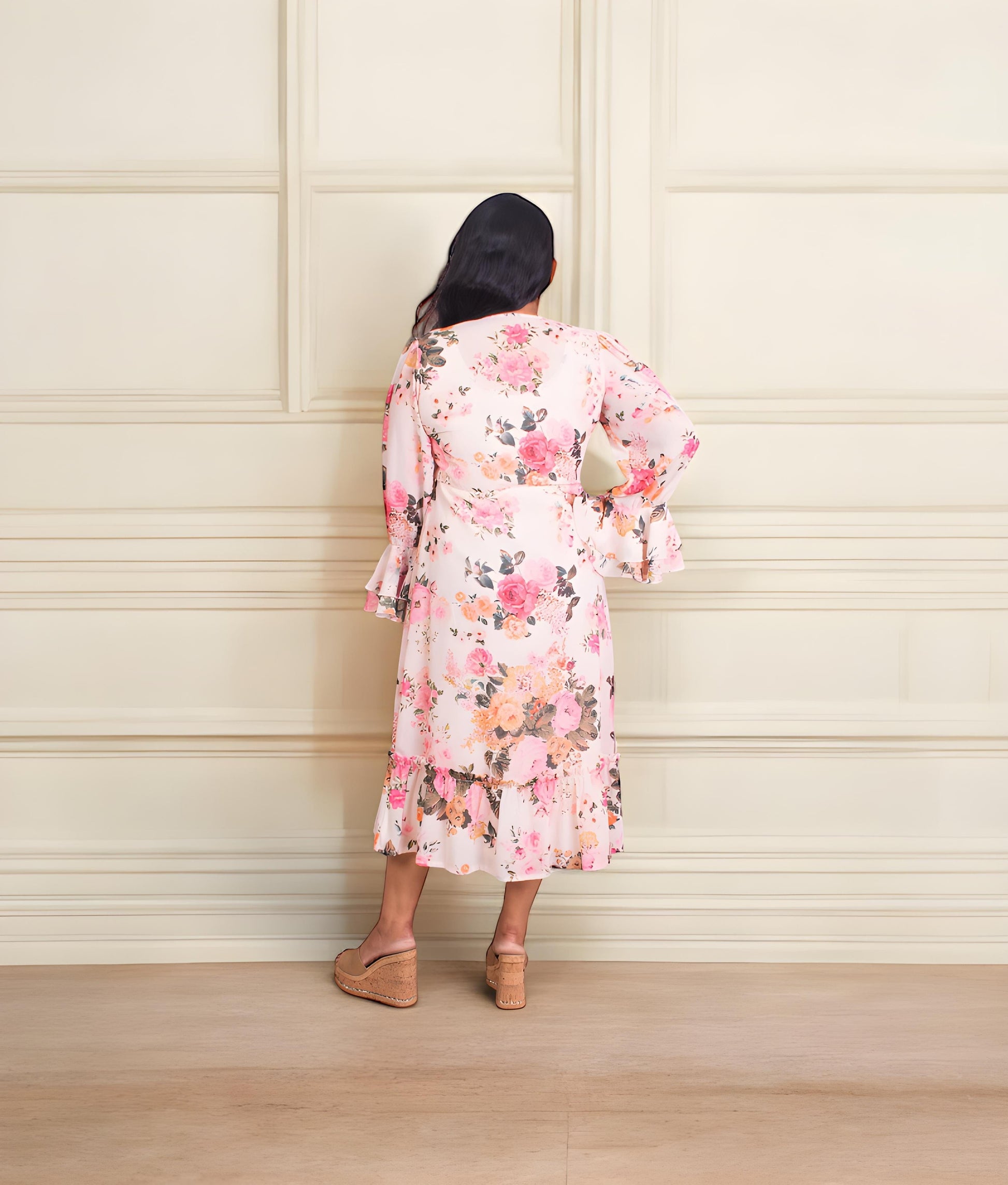 Manufactured by FayonKids Peach Printed Dress