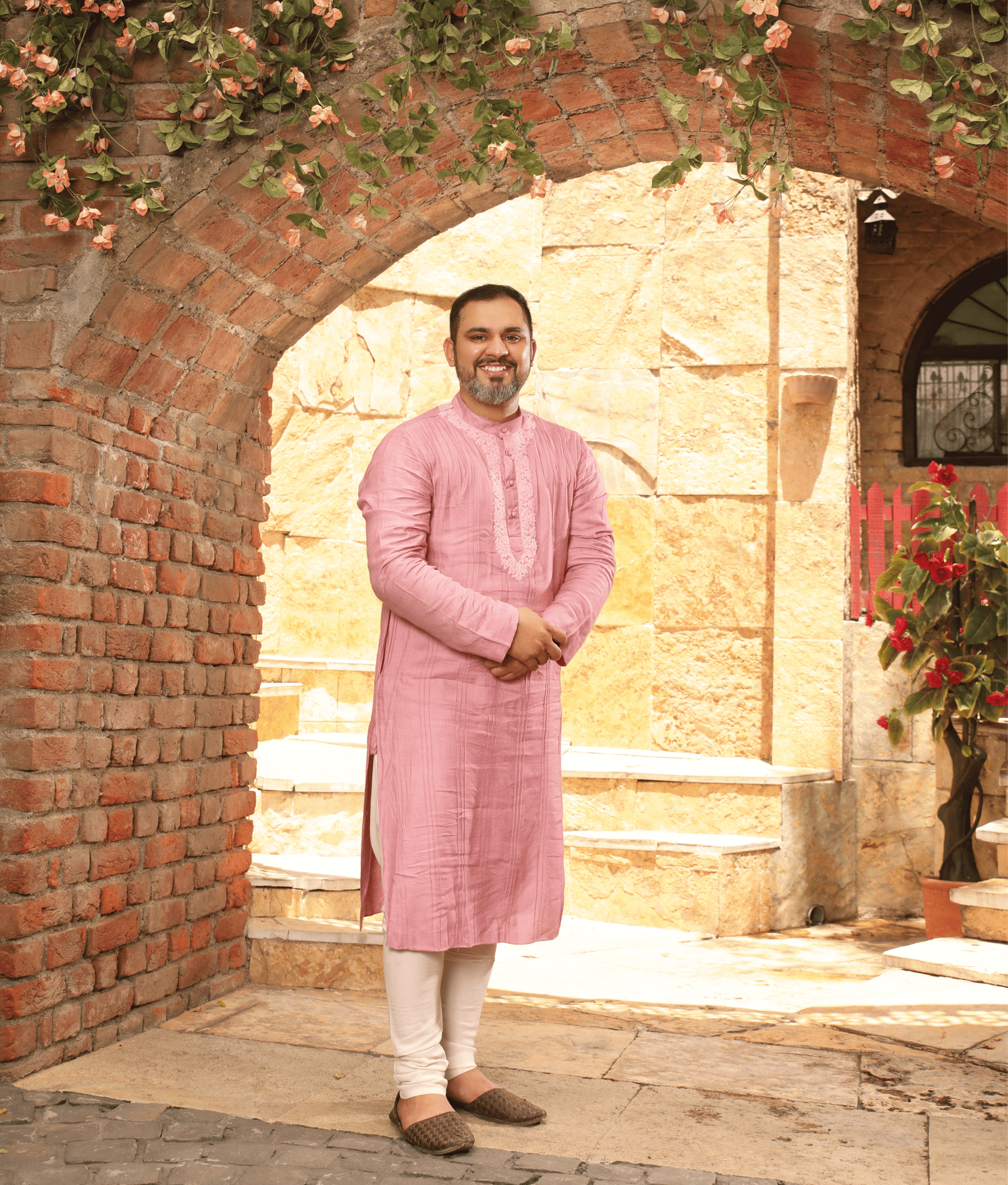 Manufactured by FayonKids Pink Silk Kurta Set