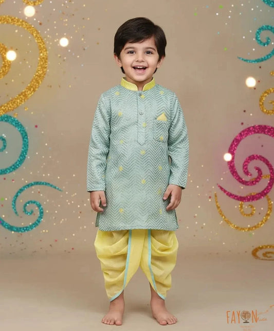 Pret Aqua Blue Kurta with Dhoti for Boys