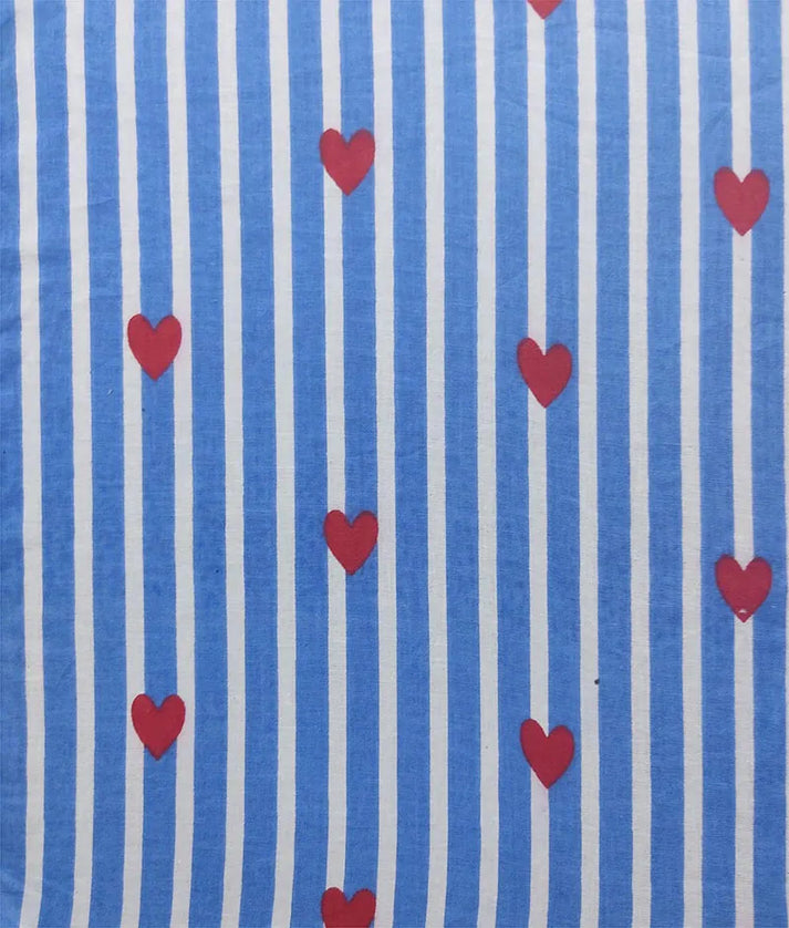 Pret Blue Hearts & Stripe Printed Kurti with Yellow Farshi Salwar