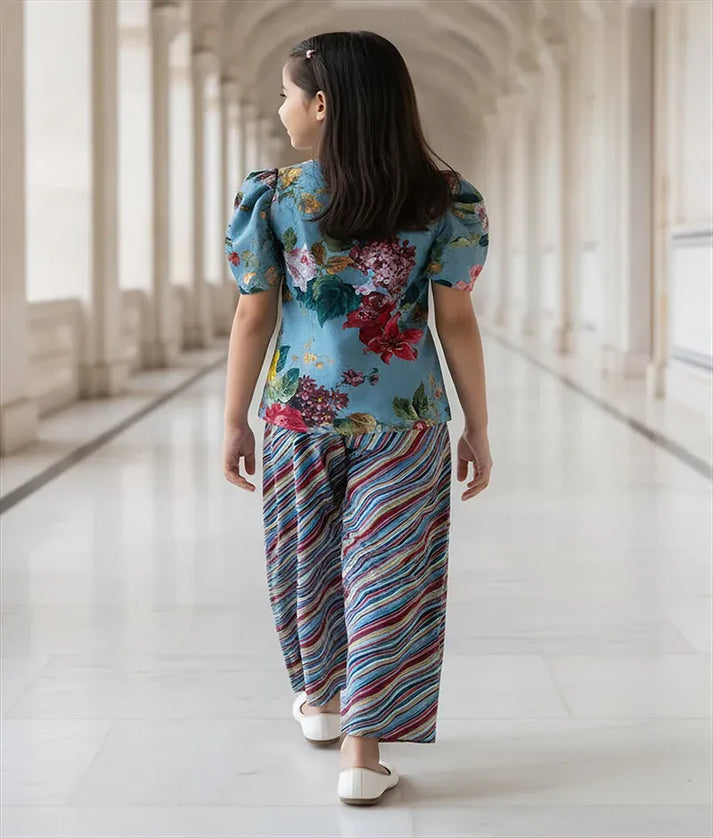 Pret Blue Printed Kurti with Plazo