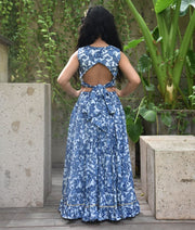 Pret Blue Printed Top with Lehenga