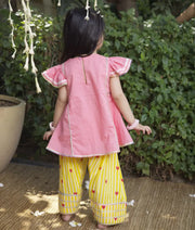 Pret Coral Kurti with Hearts Printed Farshi Salwar