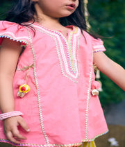 Pret Coral Kurti with Hearts Printed Farshi Salwar