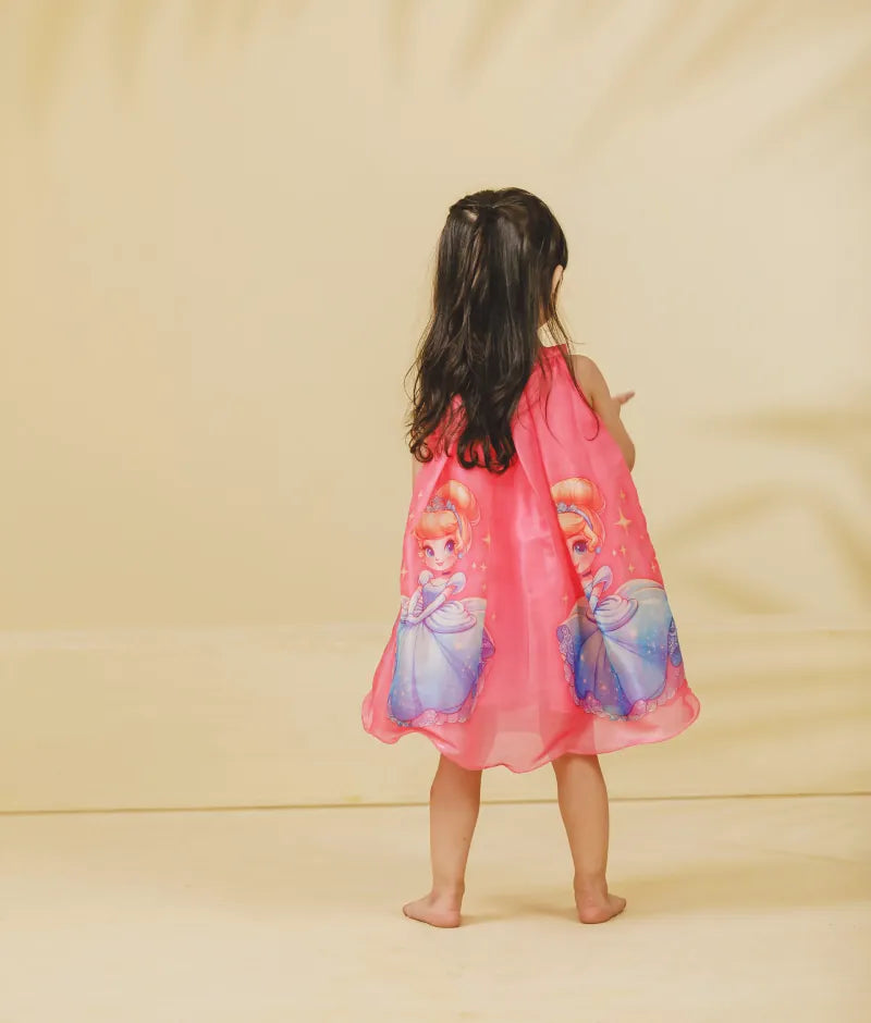 Pret Coral Printed Organza Dress