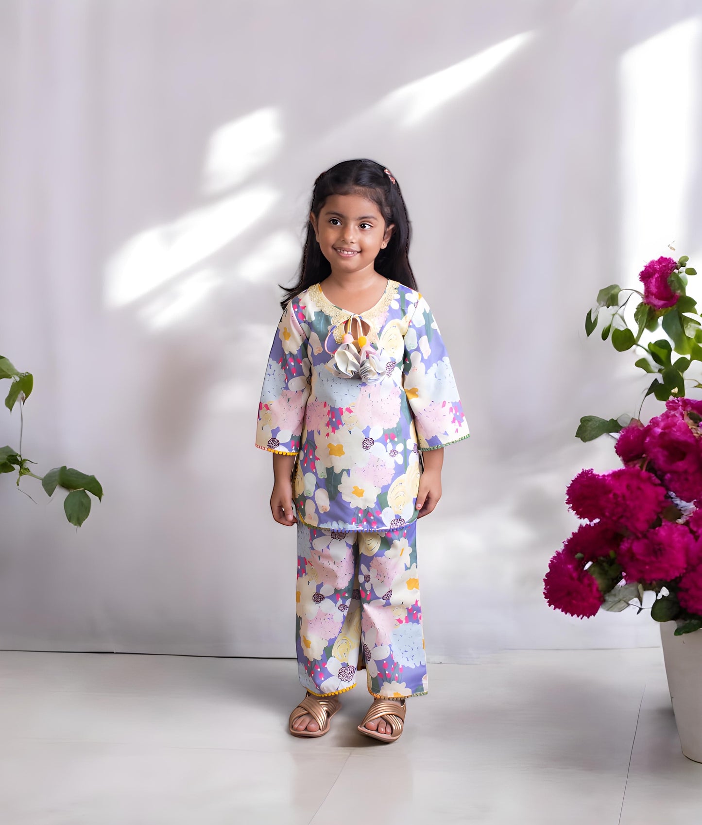 Pret Floral Printed Kurti with Sharara