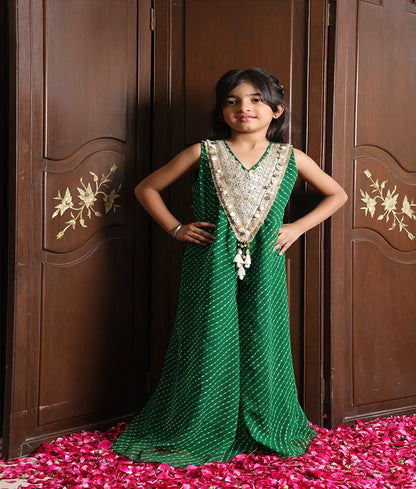 Pret Green Bandhej Jumpsuit