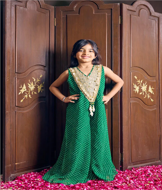 Pret Green Bandhej Jumpsuit