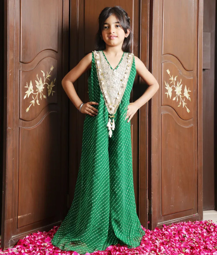 Pret Green Bandhej Jumpsuit