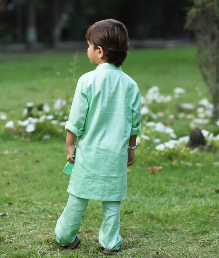 Pret Green Gota tulip Embroidered Kurta Set