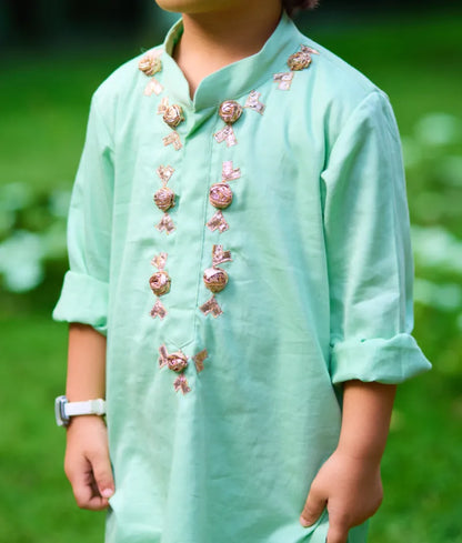 Pret Green Gota tulip Embroidered Kurta Set