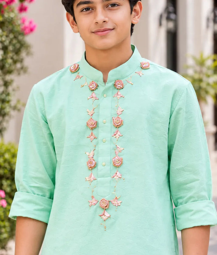 Pret Green Gota tulip Embroidered Kurta Set