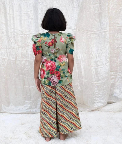 Pret Green Printed Kurti with Plazo