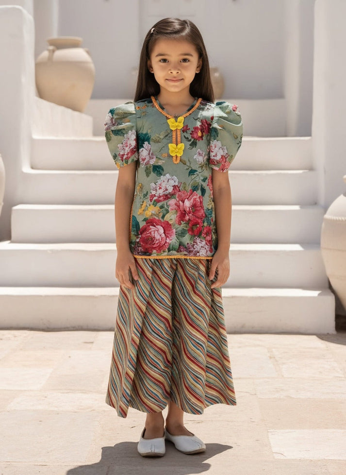 Pret Green Printed Kurti with Plazo