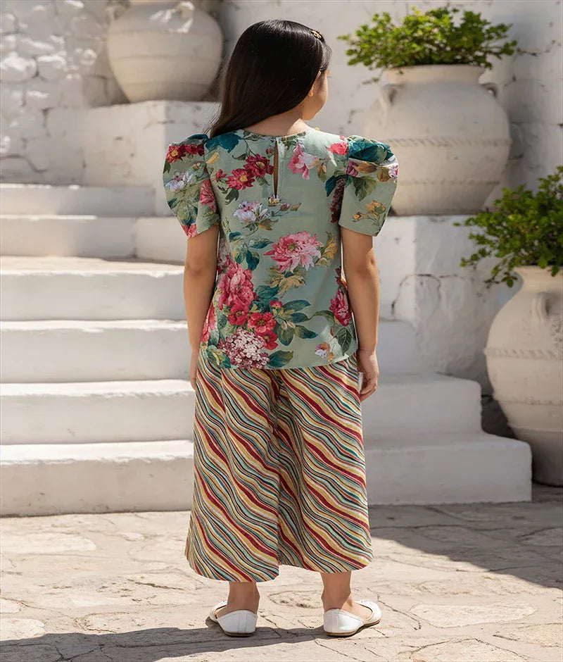 Pret Green Printed Kurti with Plazo