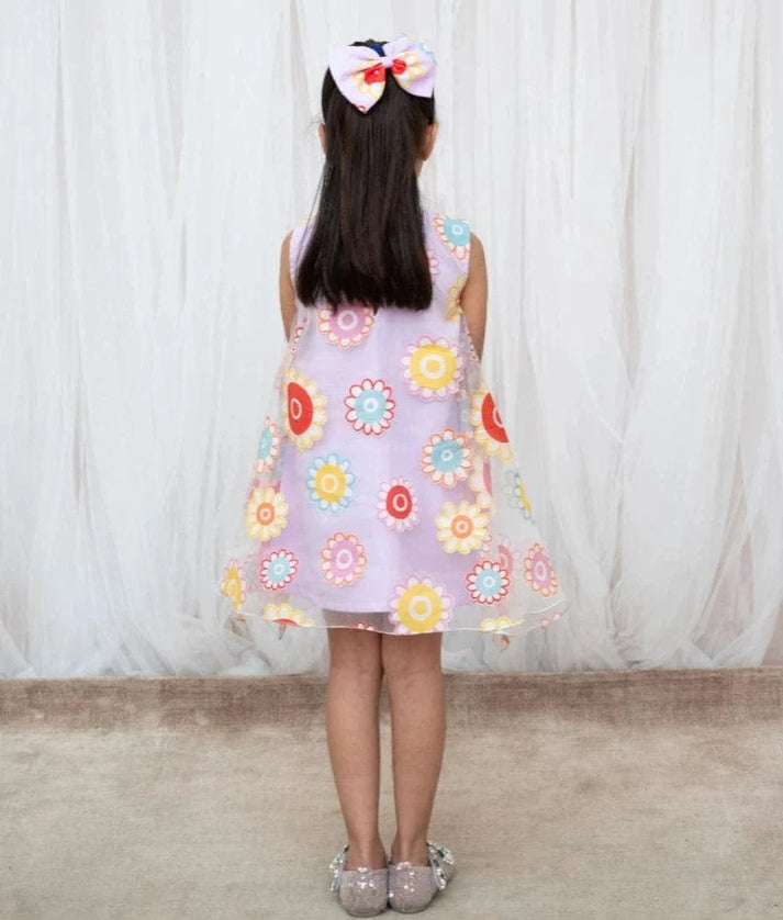 Pret Lilac Flower Printed Organza Dress