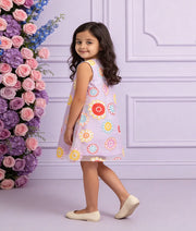 Pret Lilac Flower Printed Organza Dress