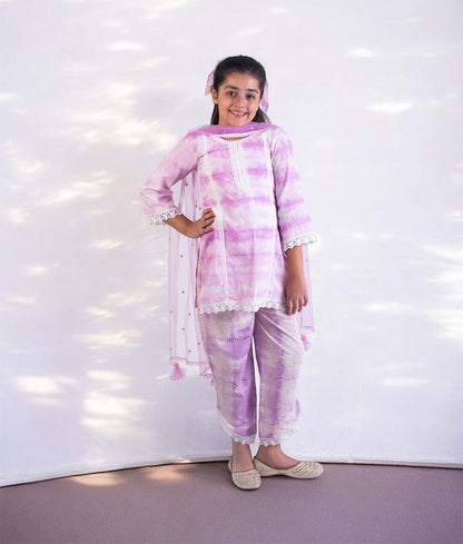 Pret Lilac Tie & Dye Kurti with Pant