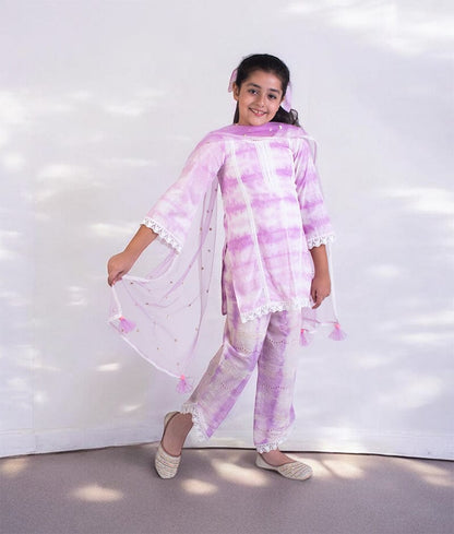 Pret Lilac Tie & Dye Kurti with Pant