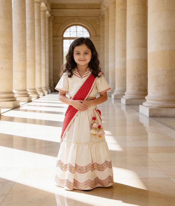 Pret Off white Embroidered Lehenga Choli Set