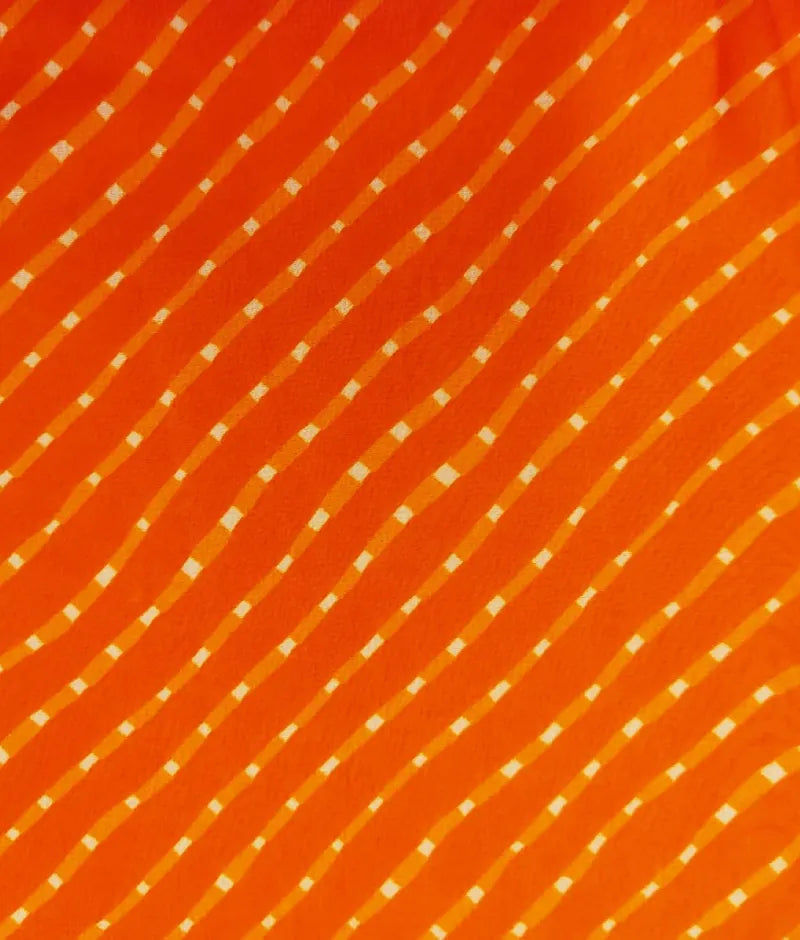 Pret Orange Bandhej Kurti with Sharara
