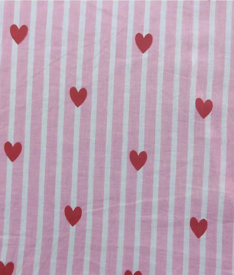 Pret Peach Hearts & Stripe Printed Kurti with Lilac Farshi Salwar