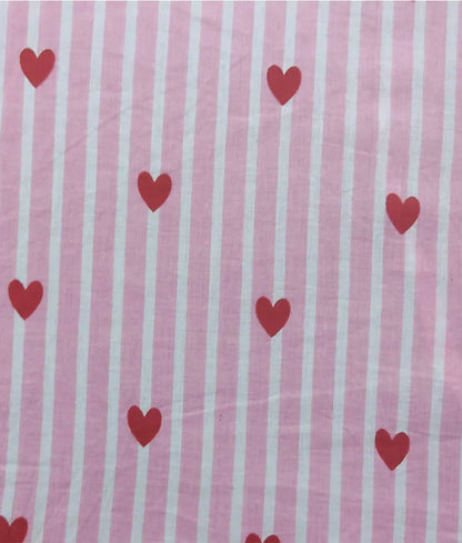 Pret Peach Hearts & Stripe Printed Kurti with Lilac Farshi Salwar