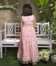 Pret Peach Hearts & Stripe Printed Lehenga Set