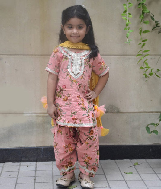 Pret Peach Printed Kurti Salwar