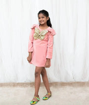 Pret Peach Velvet Dress